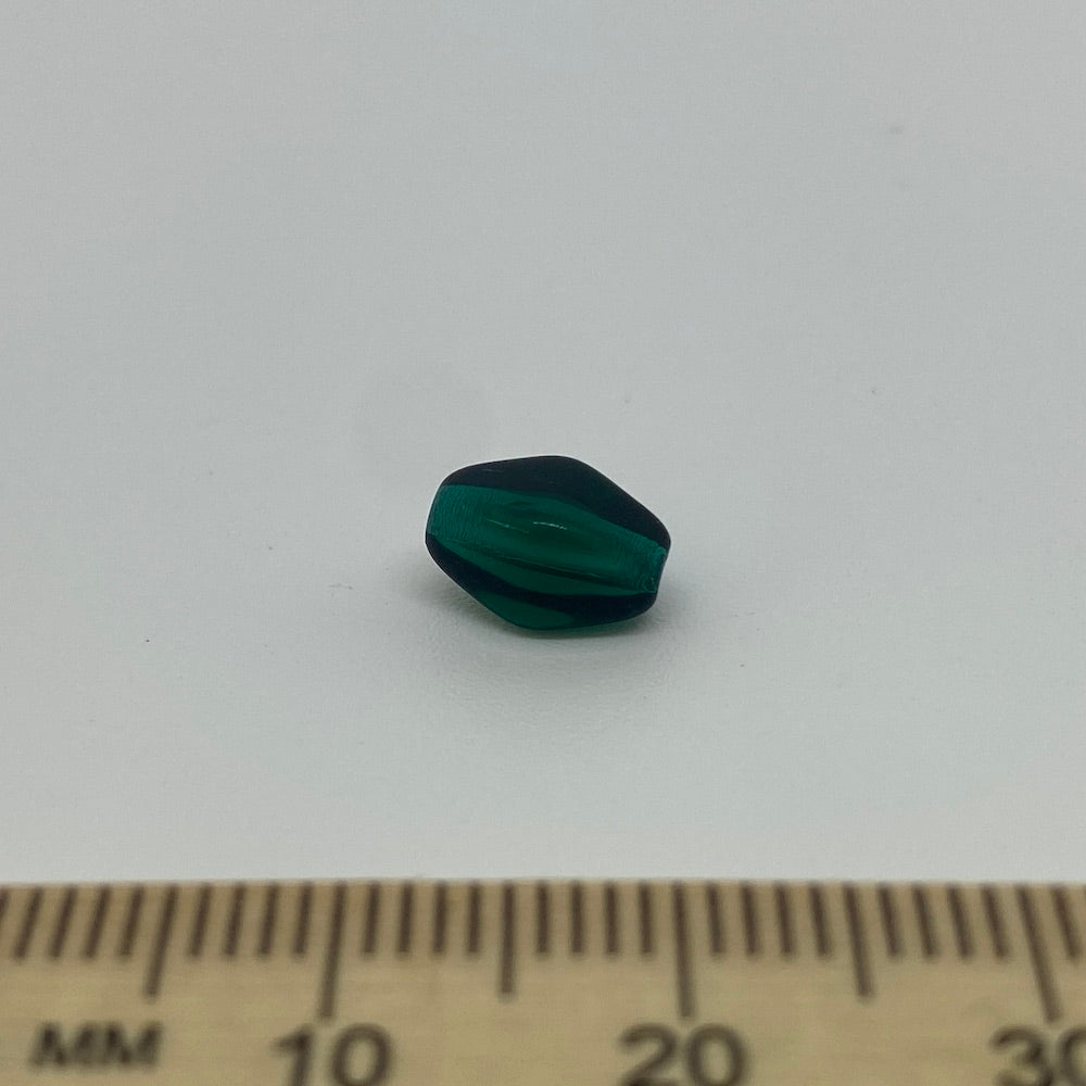 9x5mm Bicone (25) - Emerald Green Transparent - Vintage Czech Glass Beads