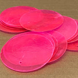 2-Hole 5cm Capiz Shells (15) - Hot Pink