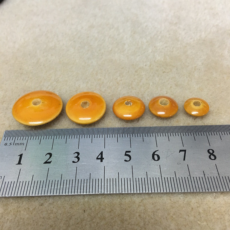 5x12mm Rondelle (25) - Vintage Lacquered Wood Beads