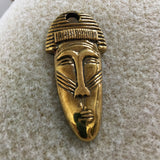 Acrylic Tribal Pendants (Gold) - Long Thin Face