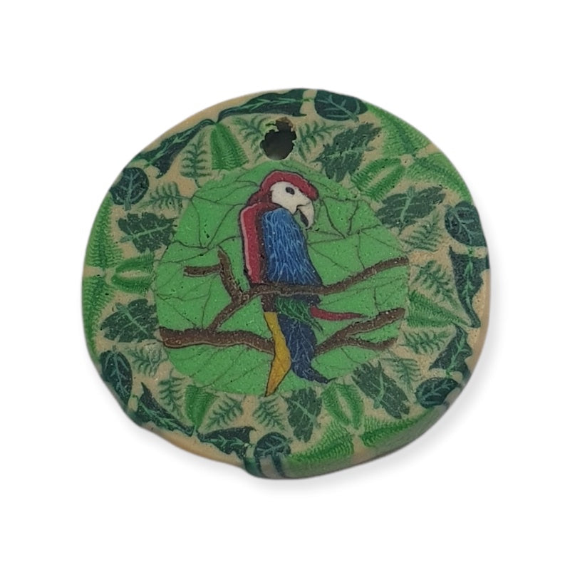 22mm Fimo Pendant (1) - Parrot
