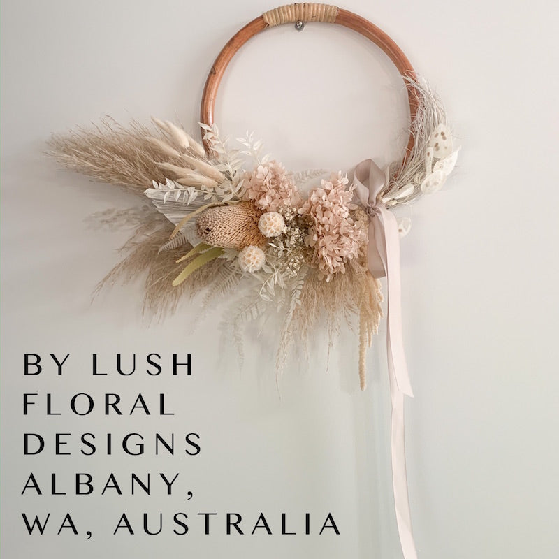 22cm Thin Rattan Hoop - Natural & Handmade