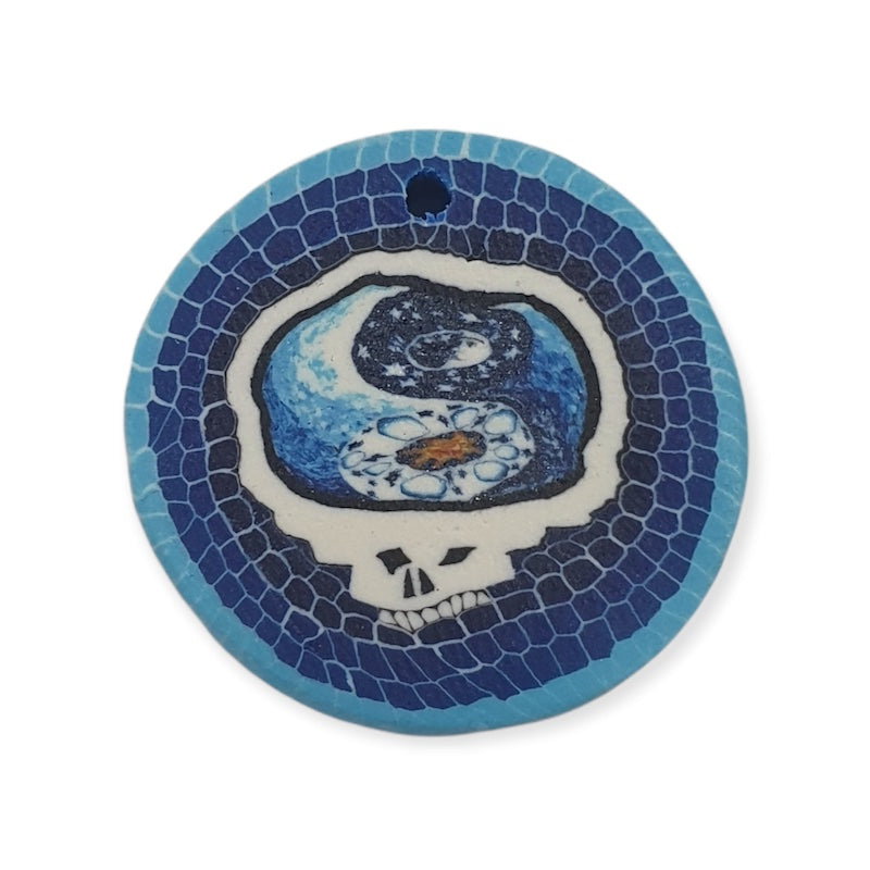 26mm Fimo Pendant (1) - Skull w. Celestial