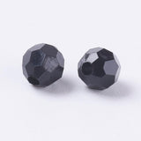 6mm Faceted Beads (100) - Black Opaque