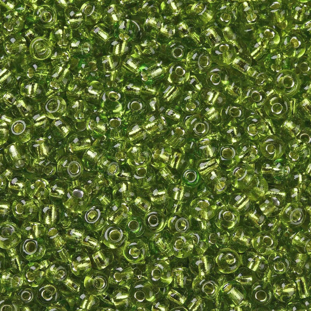 Lime Green - 12/0 Silverlined (50g) - Seed Beads