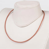 2.5mm Leather Necklace (46cm) - Peru (Light Brown) - Clasp w. Ring