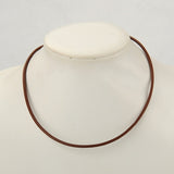 3mm Leather Necklace (66cm) - Brown - Clasp w. Ring