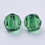 6mm Faceted Beads (100) - Christmas Green