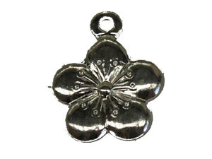 10mm Cherry Blossom Charm (25) - Silver