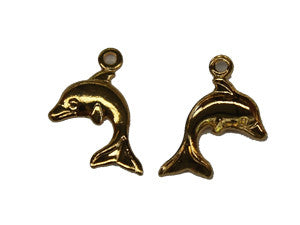 Gold Dolphin Charm w. Loop Qty: 50