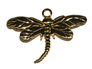 Gold Dragonfly Charm w. Loop Qty: 10