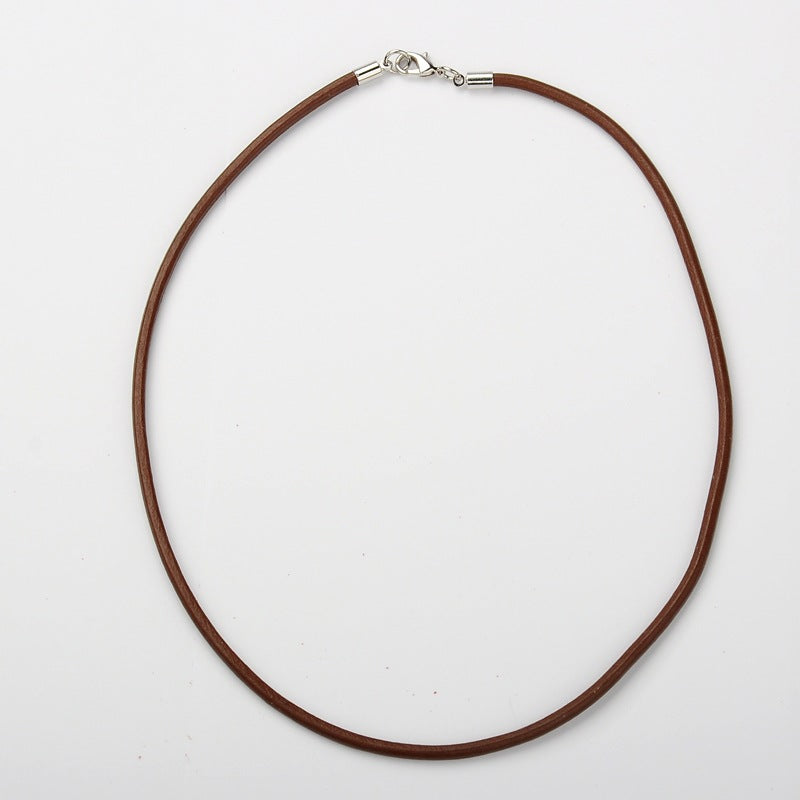 3mm Leather Necklace (66cm) - Brown - Clasp w. Ring