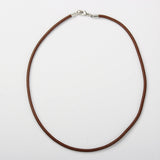 3mm Leather Necklace (66cm) - Brown - Clasp w. Ring