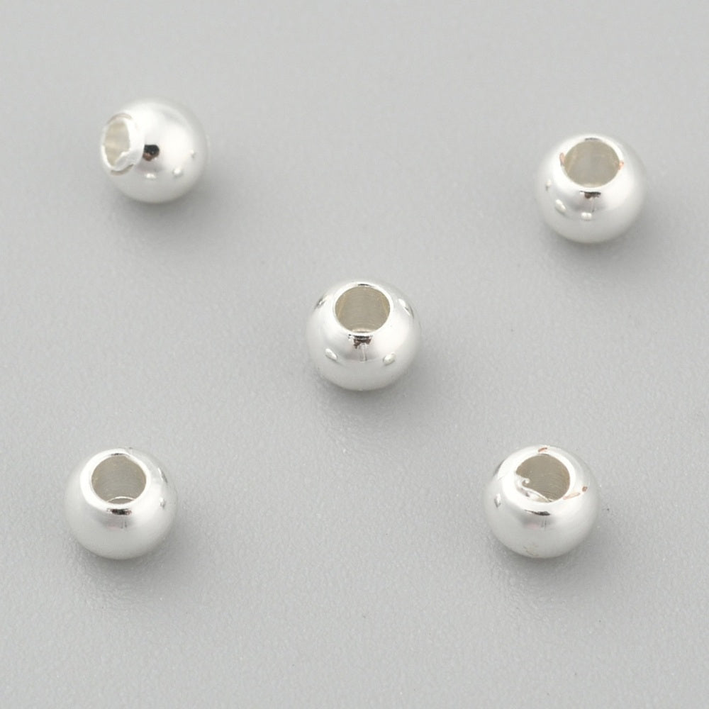 3mm Metal Beads (50) - Silver - Rack & Vacuum Plated