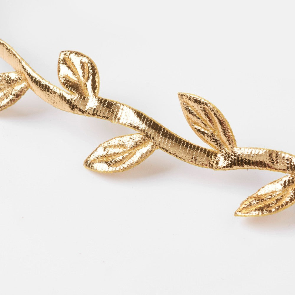 Leaf Trim Ribbon (9.2m) - Metallic Gold - Bead Shack