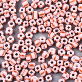Coral/White Stripe - 8/0 Special Effect (25g) - Seed Beads