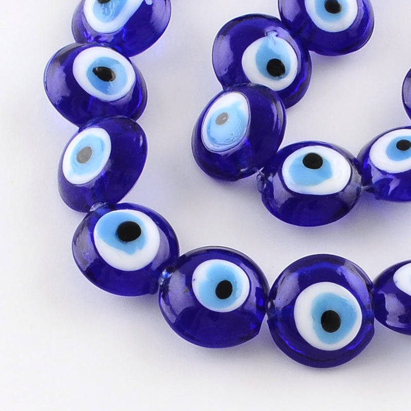 6mm Ball Round Red Glass Evil Eye Beads