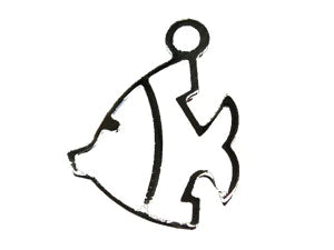 13mm Fish Charm (25) - Silver