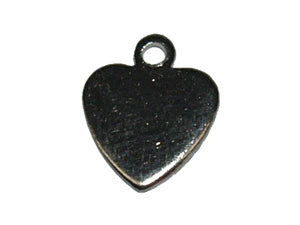 8mm Heart Charm (50) - Dark Silver - Bead Shack