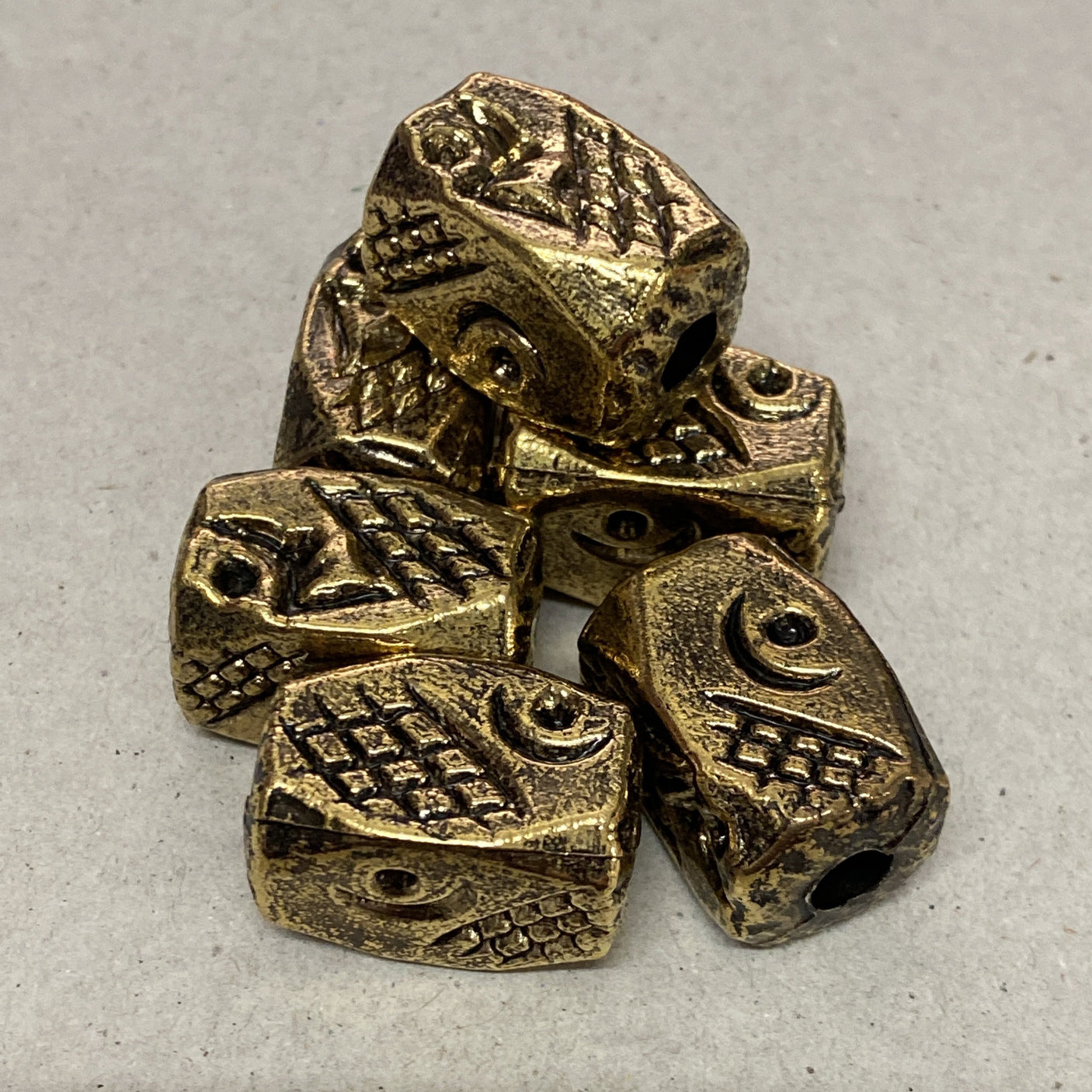 23x15mm Rectangle Bead - Gold (5)