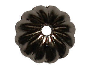 Nickel Fluted 8mm Bead Cap - Bead Shack