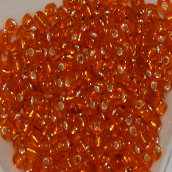 Orange - 8/0 Silverlined (50g) - Seed Beads