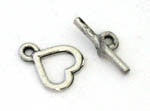 Small Heart Toggle - Pewter  Qty:  1 - Bead Shack