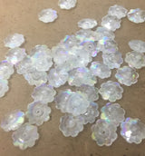 3x8mm Marguerite Flower Vintage Lucite Beads (50) - Clear AB