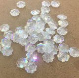 3x8mm Marguerite Flower Vintage Lucite Beads (50) - Clear AB